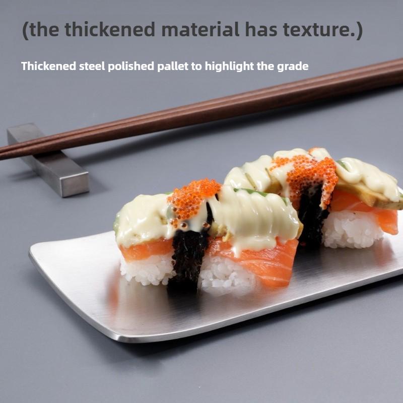 Stainless steel sushi plating dish hotel and restaurant face towel dish creative snack and side dish dish oval pastry dish