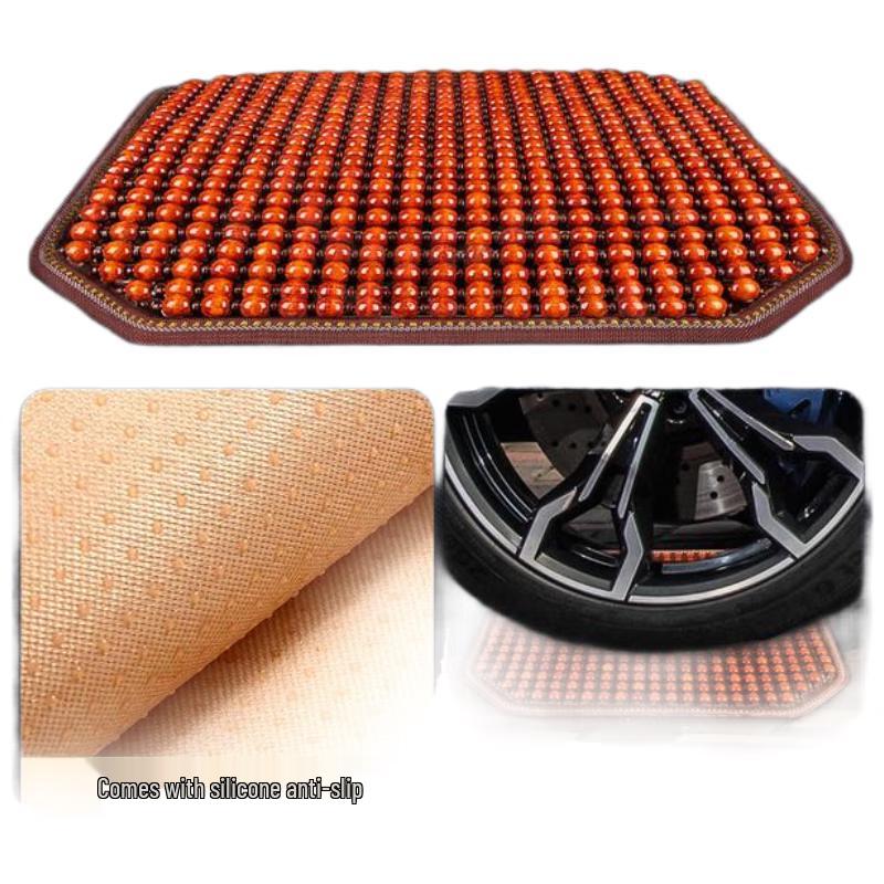 HANDUNYOU Huangli Wood Bead Car Cooling Seat Cushion Set