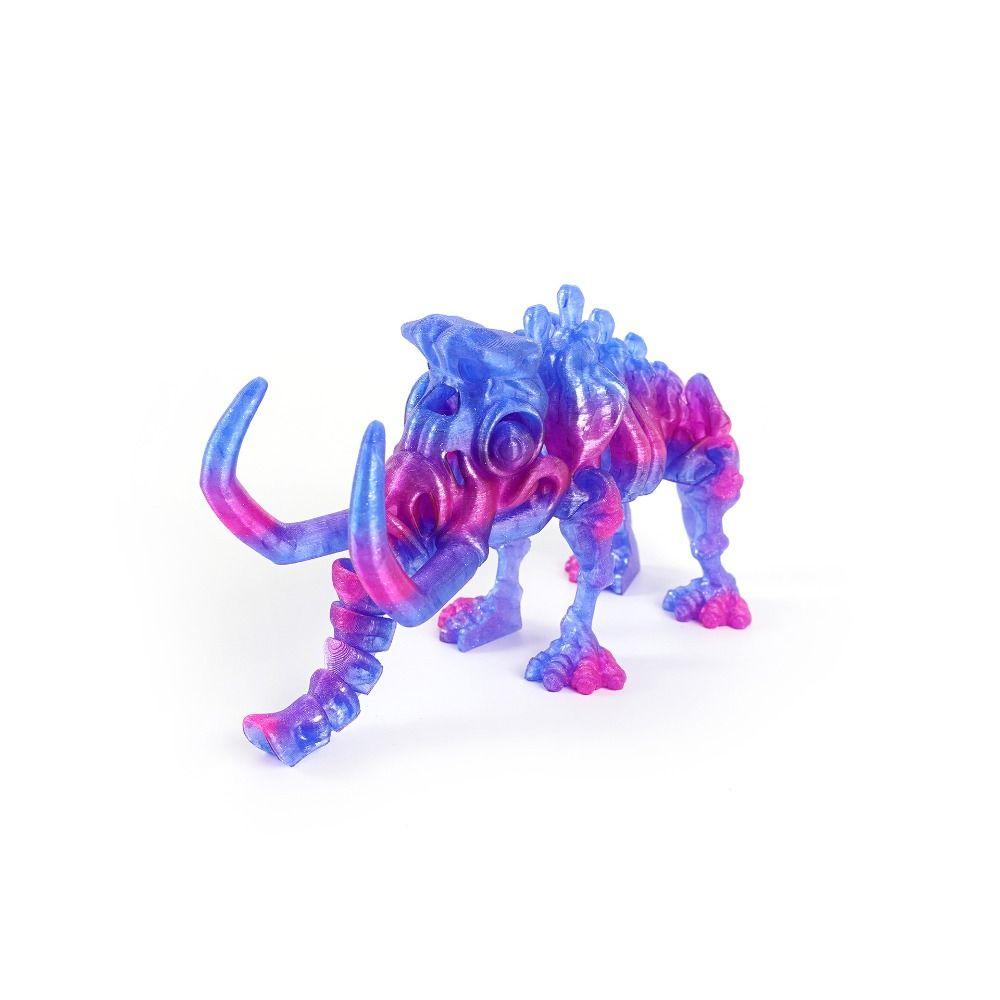 10 Colors 3D Printed Mammoth Model PLA Plastic Animal Simulation Model Children's Toy