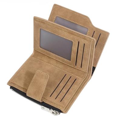 High Quality Men Short Wallets Nubuck Leather Simple Card Bags Male Coin Purses ID & Photo Holder Big Capacity Money Clip For Men