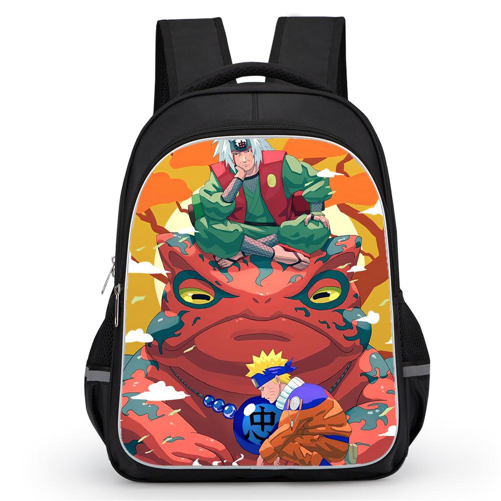NARUTO Anime Kids Student Backpack 16 Inch Lightweight Durable School Bag Dual Zipper Pockets Casual Daypack For Boys Girls 5-10