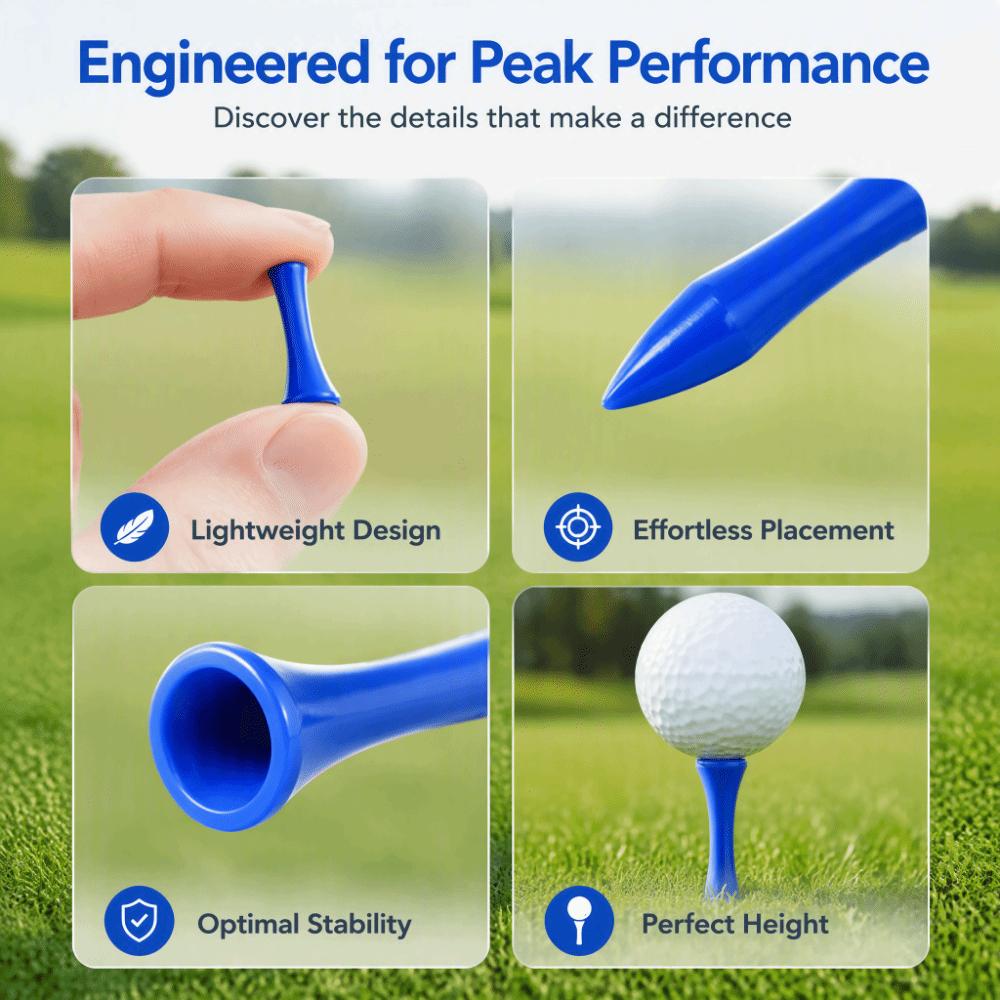 100pcs 68mm Length Unbreakable Plastic Tees 1 1/4 Inch Size Castle Golf Tees For Women
