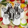 Three Dimensional Flower Nozzles 7PCS Russian Piping Tips Set, Stainless Steel Cake Decorating Bakery Supplies for Home Bakers Nozzles, Baking Wedding