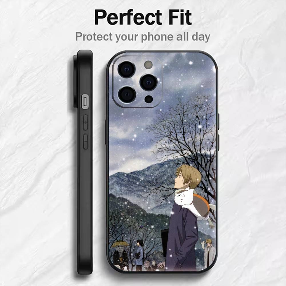 N-Natsume-s And Madara Phone Case For iPhone17,16,15,14,13,12 Plus,Max Soft Silicone Black Cover iPhone16promax