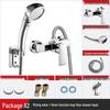 TLXT Square Shower Mixer Faucet Set with 3-Speed Pressurized Head