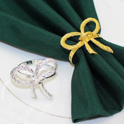 6 Piezas Anillos para Servilletas de Navidad con Lazo Portanillos Dorados Vintage para Mantel Servilletas para Fiestas de Cena Banquete de Bodas Decoración de Mesa