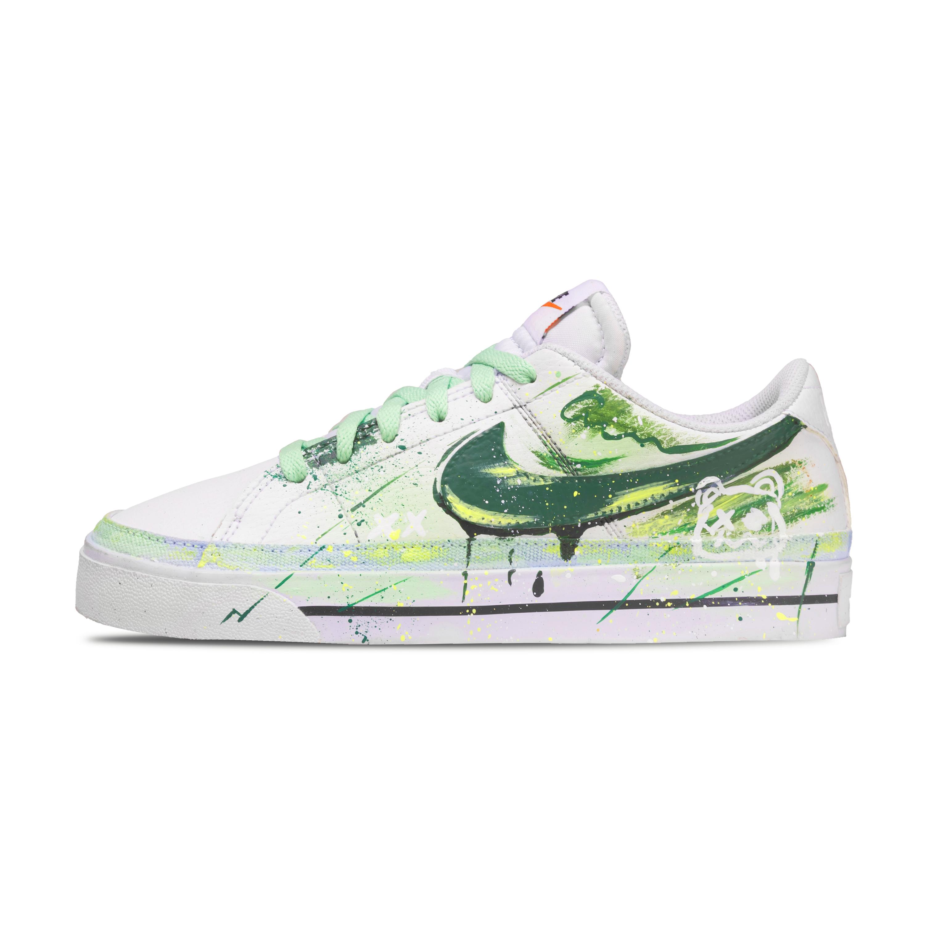 

Nike Court Legacy Green Miracle Canvas Leather Wear resistant, Lightweight, Breathable, And Non slip. Low top DH3161-101(Team1555-) 45
