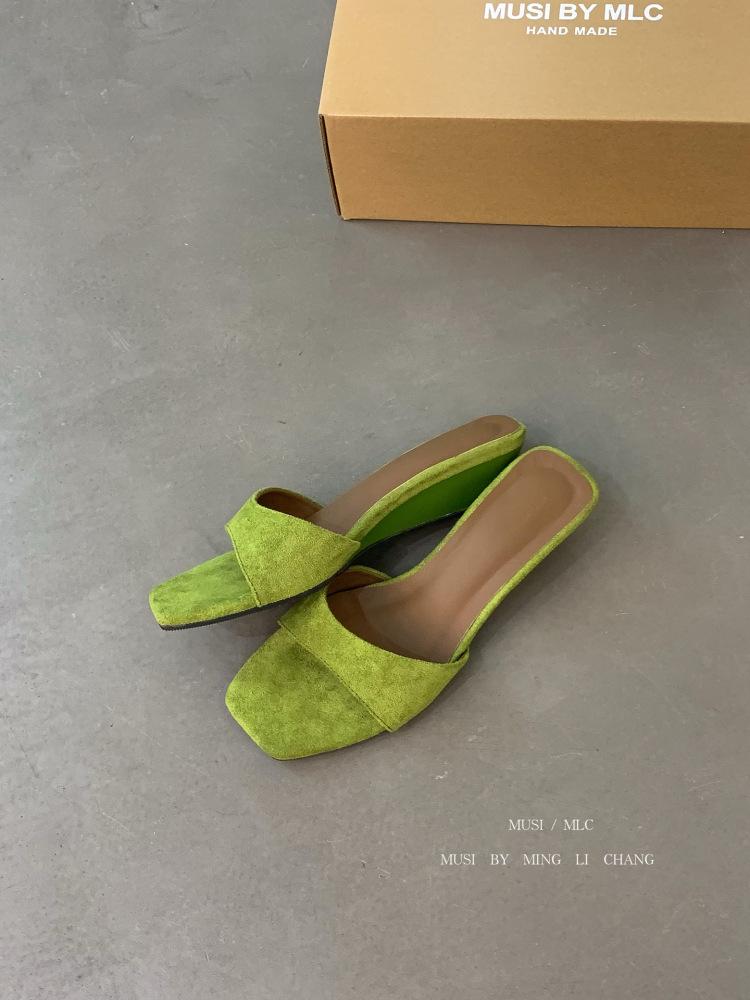 Summer new open-toed slope heel sandals square head light and ripe style versatile travel outdoor sandals