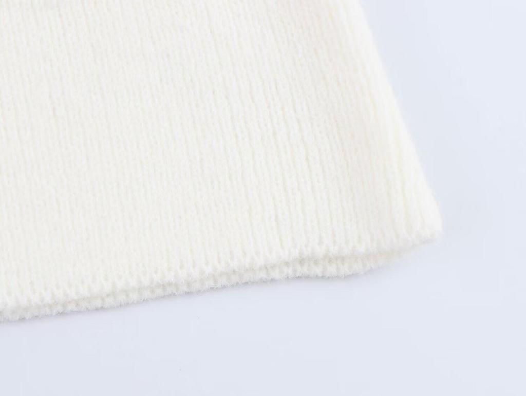 2025 Spring Women's European & American Style Fashion Versatile Ball Sleeve Knit Sweater