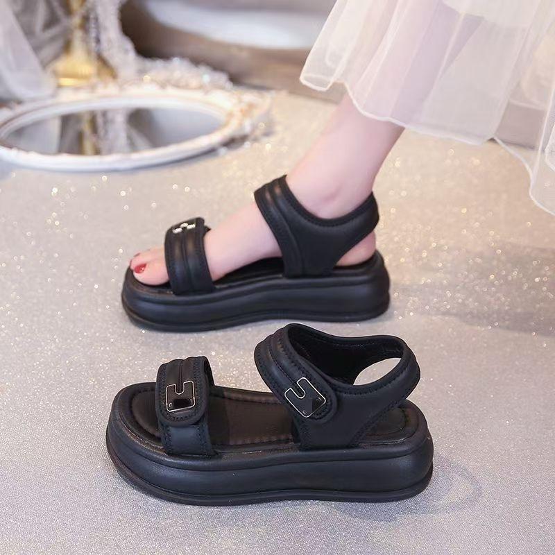 Sandalen mit weicher Sohle Sommer Feenrock Neue Plateau-Klettverschluss-Strandschuhe