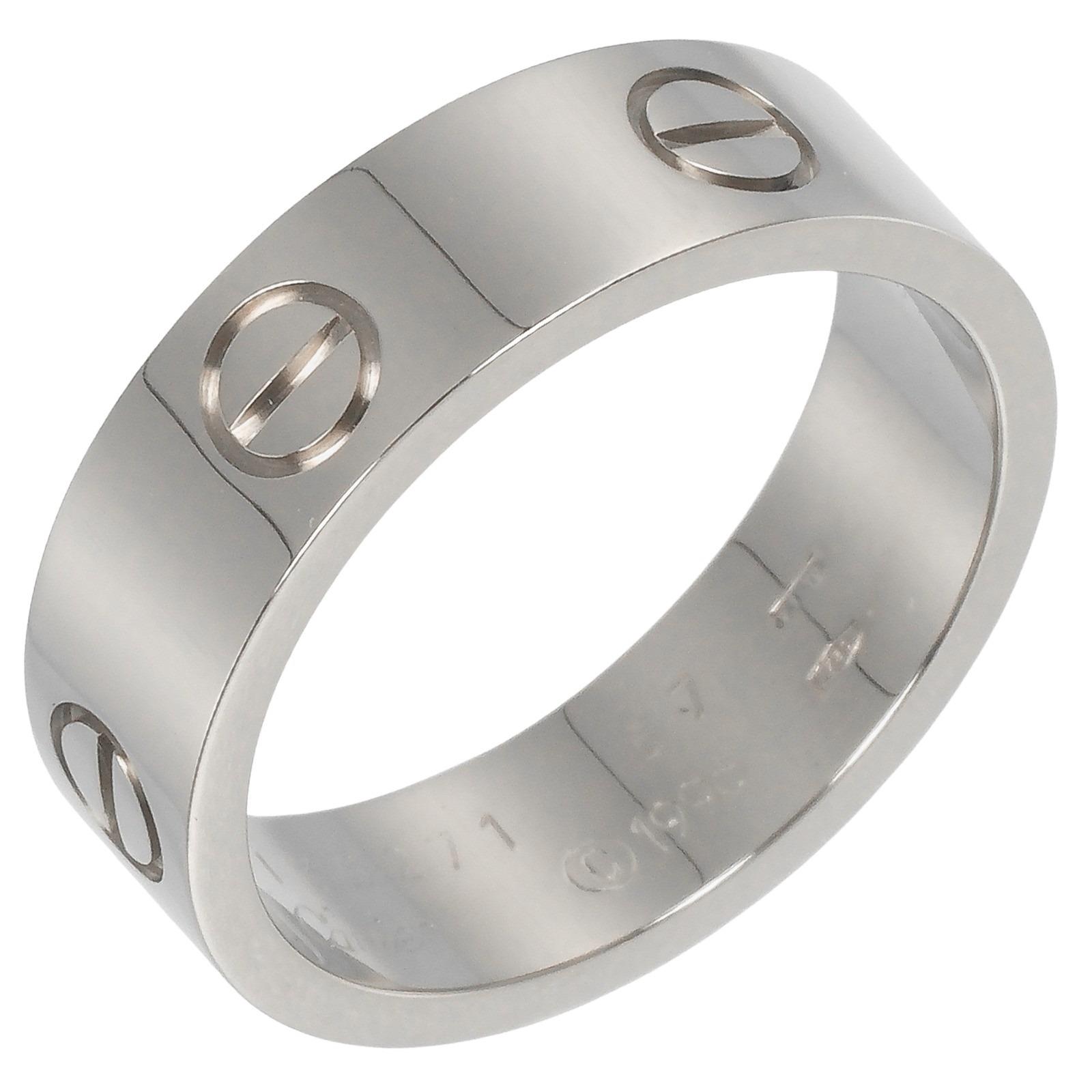 

CARTIER love Ring K18 white gold #7.8(US Size) 9g Women Used