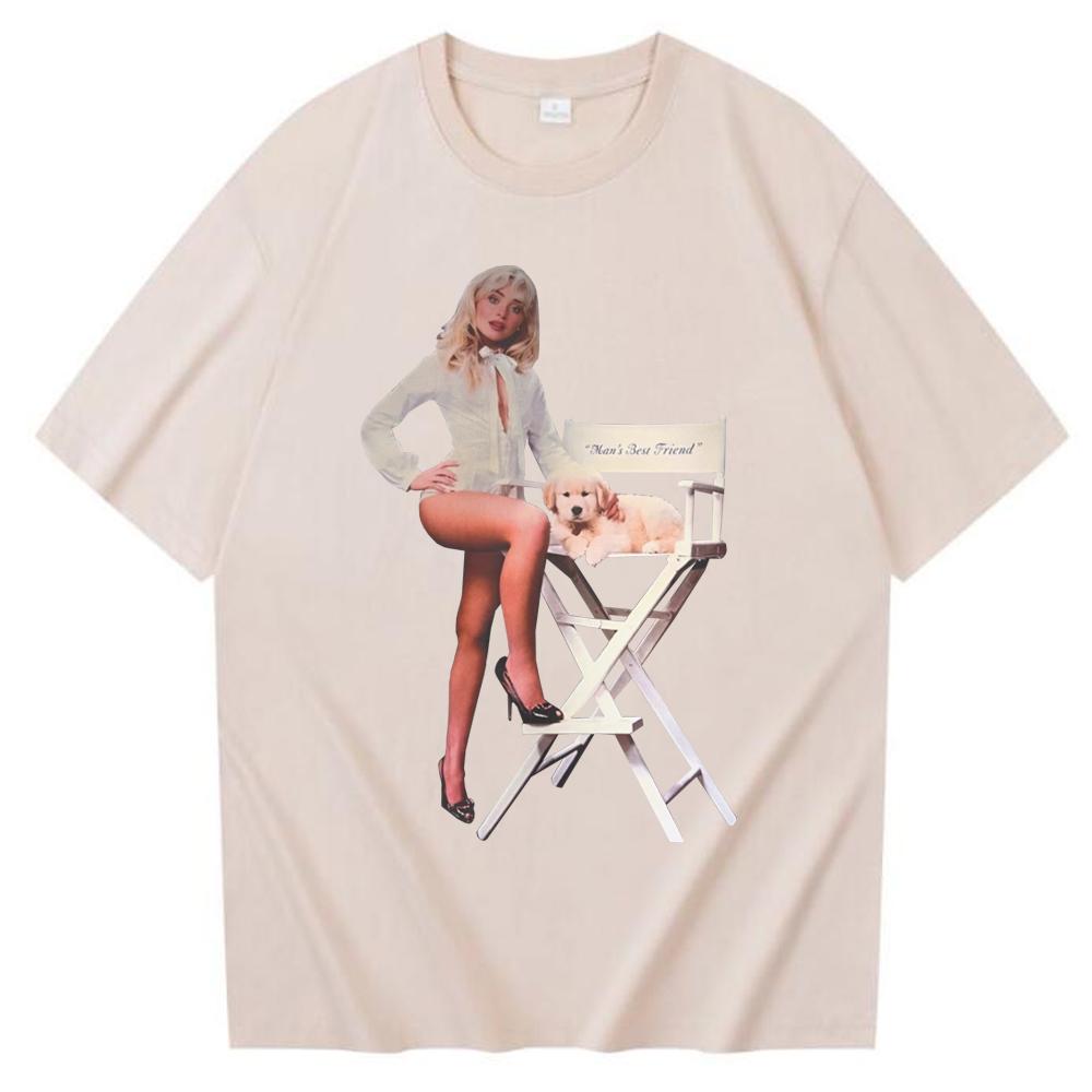 Sabrina Carpenter Best Friend T-Shirt Women Summer Female Y2K Clothing Women Cotton Harajuku Fashion Casual Streetwear Tees Tops