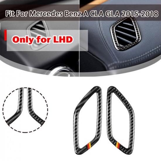 Auto 2pcs Carbon Fiber Demist Air Vent Sticker Trim For Mercedes Benz GLA CLA-W