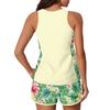 Damen Badeshorts Hawaiianischer Tropischer Print Badeshorts mit Taschen Schnelltrocknend Elastischer Bund Badehose für den Strand
