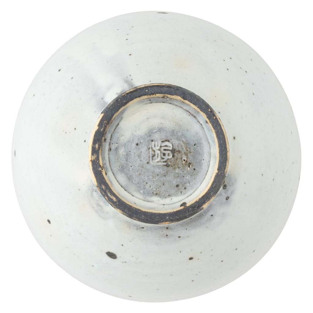 Marui Seito Shigaraki Ware Hechimon Soup Diameter Powdered Iron Bowl, 11cm, Scattering, White, MR-3-4213