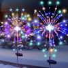 Solar Lawn Lights Ground Firework Lamp For Patio Waterproof LED Flower And Firework Colorful Solar Powed Lights For Garden