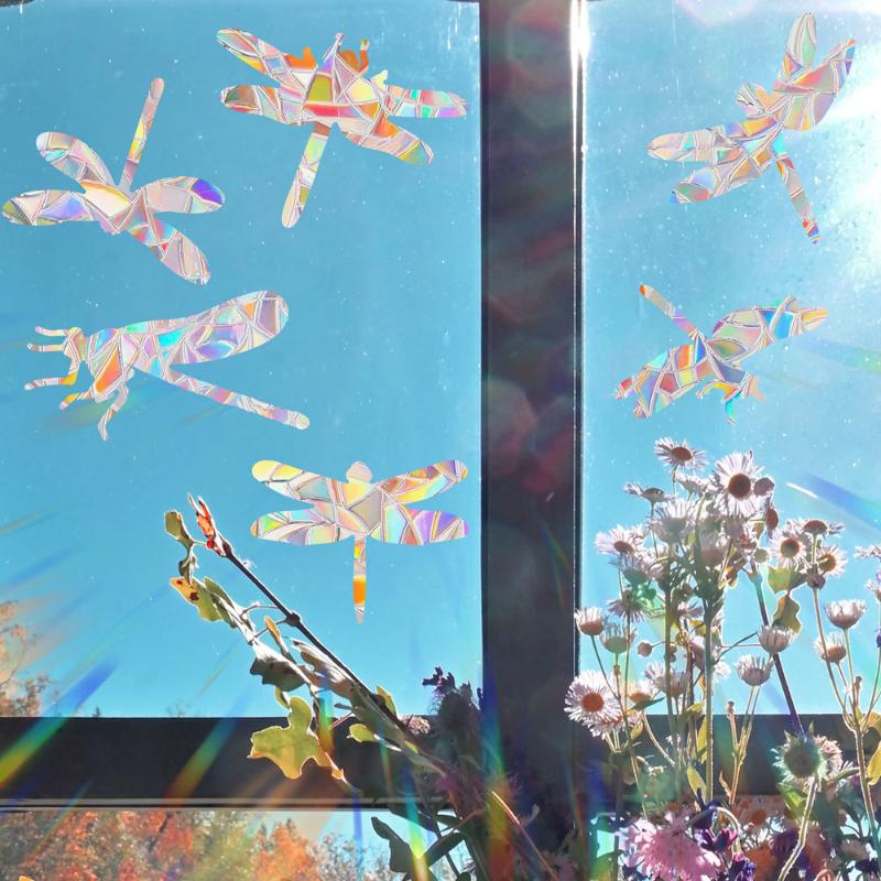 Rainbow Maker Sun Catcher Wall Stickers Cat Bird Star Mushroom Moon Sun Diy Window Glass Electrostatic Prisms Sticker