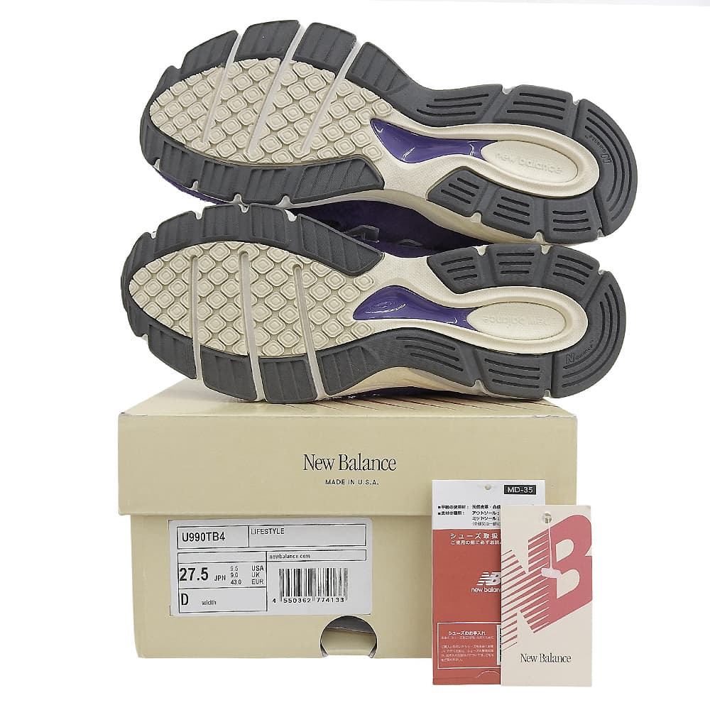 New Balance Excellent Condition Suede Sneakers for Men, Purple, 10.8 Inches, U990TB4 Shoes 9 1/2(US) purpleUsed