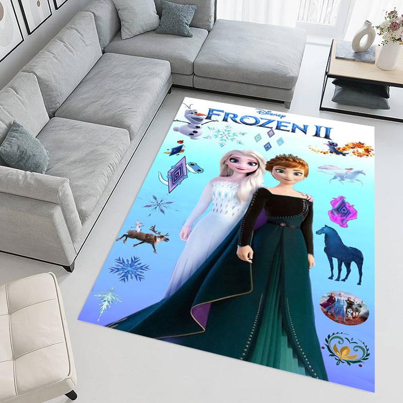 Frozen cartoon print decorative rug/doormat, suitable for entrances, balconies, kitchens, and bedrooms.