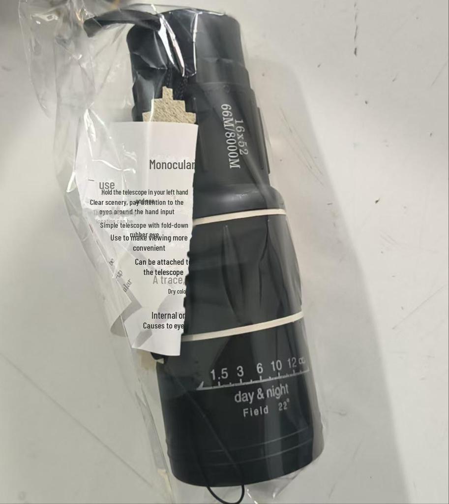 Monokulární dalekohled 16x52 s vysokým rozlišením a nočním viděním při slabém osvětlení pro mobilní fotografii