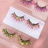 Funkelndes Paar Haare schwarzer Stiel Bühnenkleidung dichte Locke Mehrspezifikation künstliche Wimpern farbige Wimpern Weihnachtskünstliche Wimpern