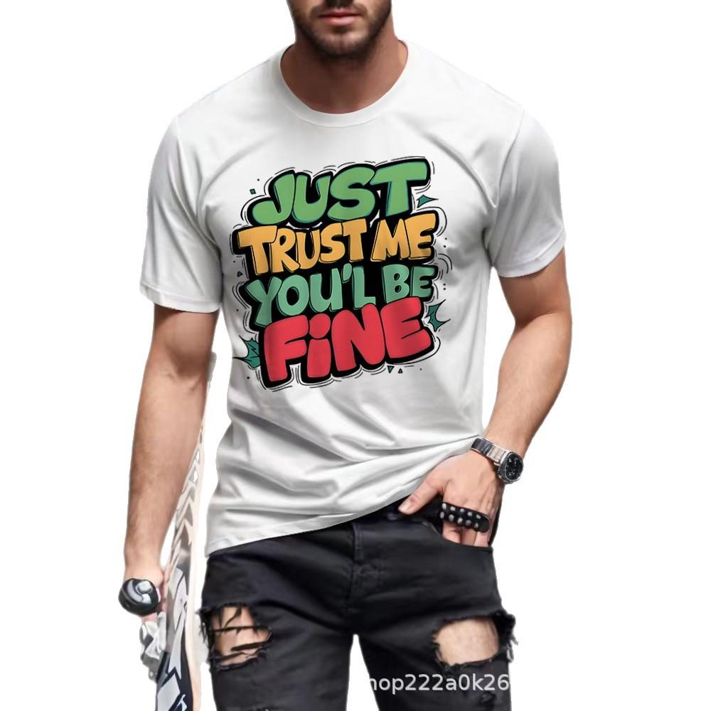 Men's Short-Sleeve 3D Printed Summer New Loose Round-Neck T-Shirt Men's Casual Top