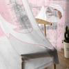Retro Abstract Paint Ship Anchor Pink Window Tulle Curtains for Living Room Bedroom Hotel Luxury Decoration Sheer Curtains