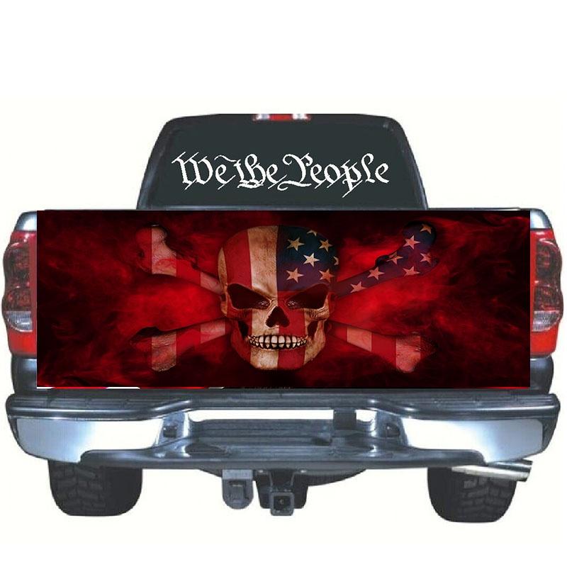 Premium Quality Skull Print Rear Graphic Decal Sticker For Car Truck Suv Van Decor