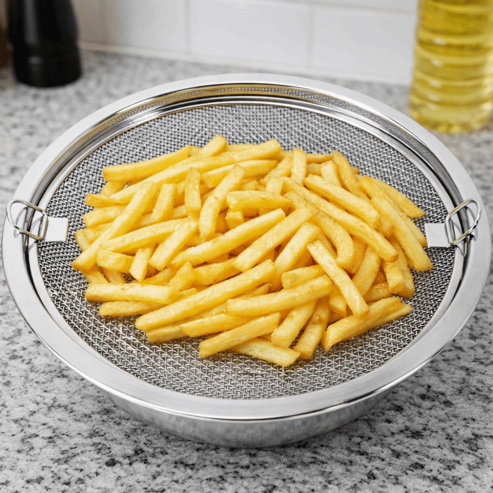 With Drainer Net Stainless Steel Oil Drain Pan Double-ear Handle Oil Drain Plate  Barbecue