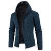 Winter Men's Fleece Thickened Zipper Knitted Fashion Plus Velvet Thick Zipper Sweater Jacket