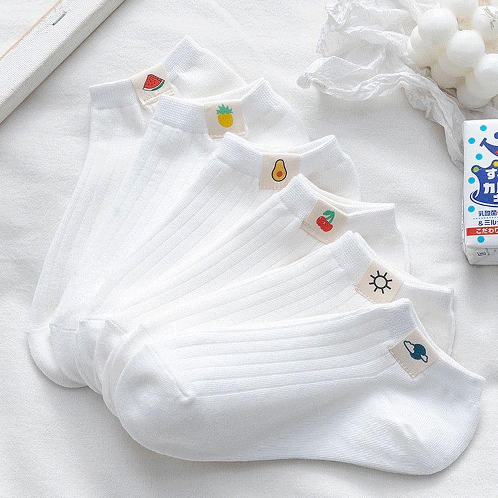 

Низкие носки с фруктовым узором и декором до щиколотки, милые носки-трубочки, впитывающие пот, носки-лодочки, студенческие