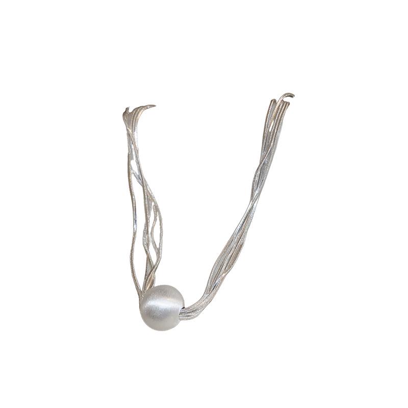 Minimalist Faux Pearl Multi-Layer Choker Necklace – Elegant Clavicle Chain Jewelry for Women