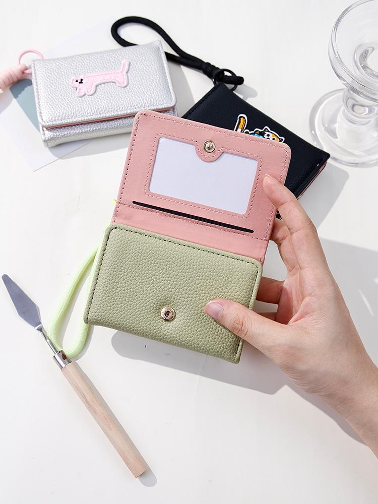 New Cute Cat Lanyard Card Holder & Women's Trifold Coin Purse Wallet