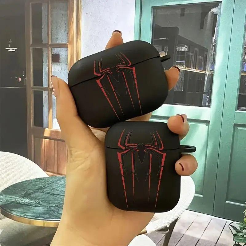 Coque pour AirPod Araignée Rouge Homme Noir et Blanc Housse pour Écouteurs pour AirPods1 2 3 4 Pro 3ème Génération 2ème Génération Coque Cadeau pour Amis