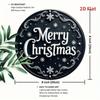 Metal Christmas Sign Black White Holiday Decor No Electricity Textured Surface Indoor Outdoor Wall Art
