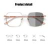 Pochromic Myopia Glasses Unisex Women Men's Square Shortsighted Eyeglasses Finished Optical Prescription Minus Sun Eyewear