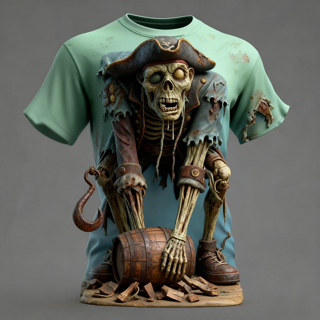 Summer Super Halloween Element Zombie Horror Party Adult Men and Women Comfortable Breathable 3D Printed T-shirt