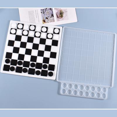 Stampo in silicone per fusione di scacchi internazionali per giochi da tavolo, strumento per la creazione di artigianato fai da te, stampo in resina epossidica di cristallo