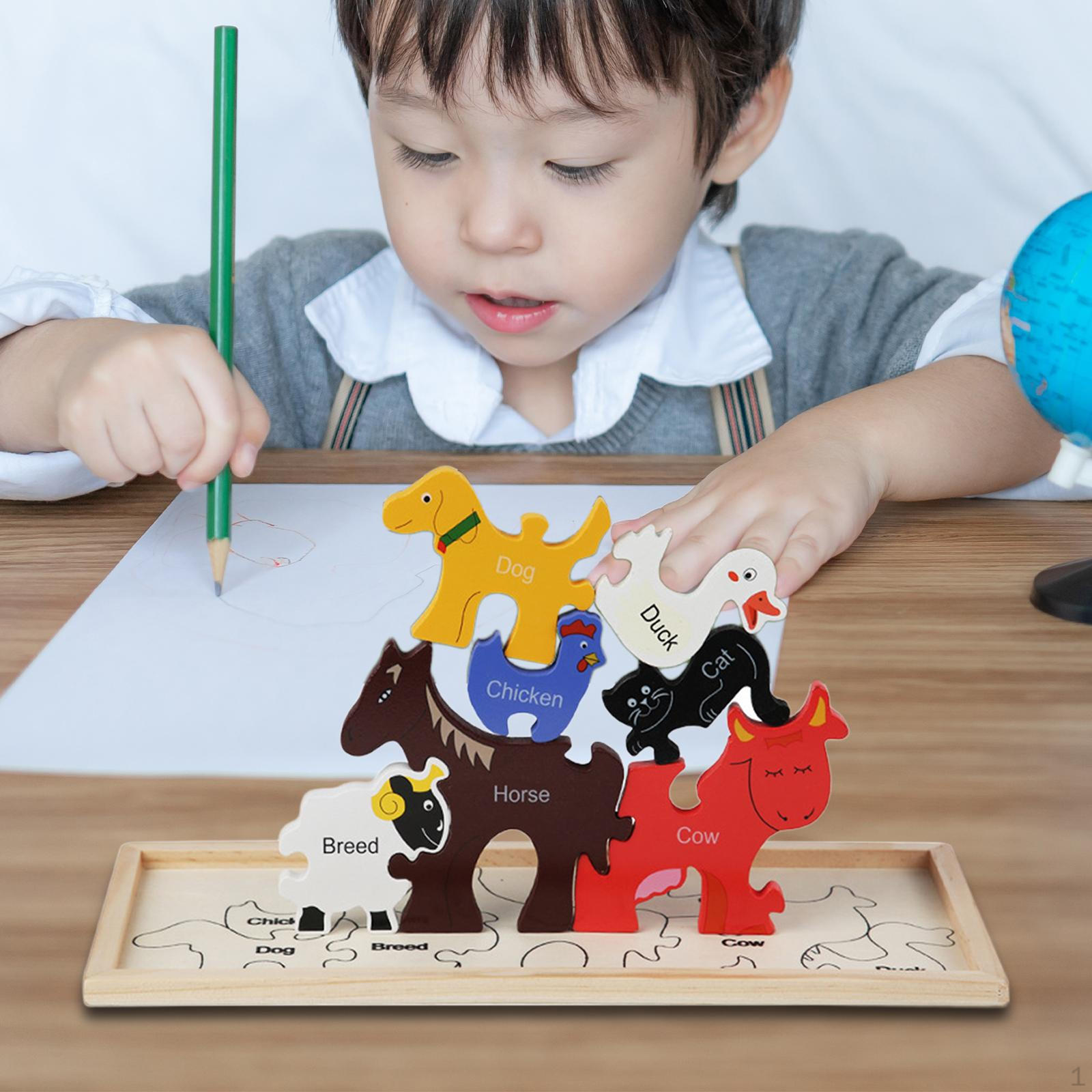 

3D Cartoon Puzzles Toys Set Great Gift Art Crafts Interactive Educational Toy Preschool Learning Farm Animals