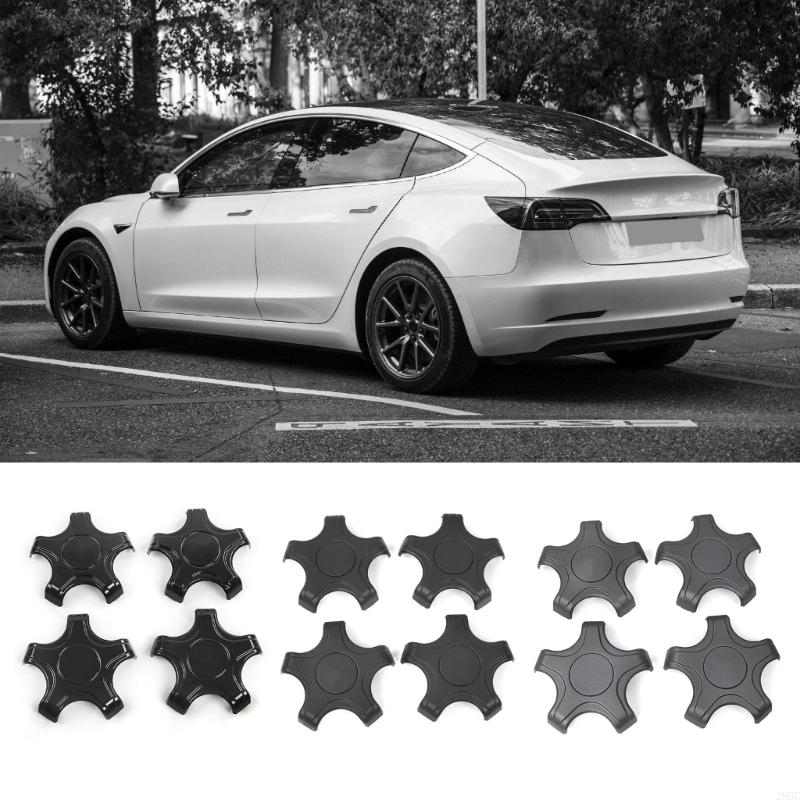 28GC Weather Car Hub Caps Modern 5 Prong Center Wheel Covers 4pcs for Vehicle