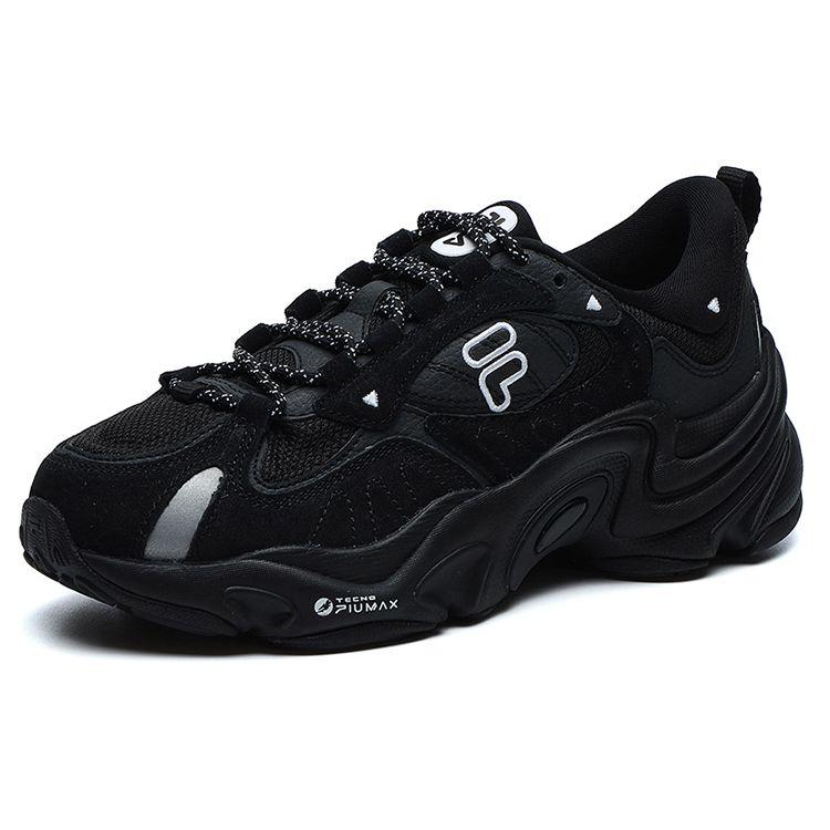 Fila Fusion Buzzard Meteor Shoes Leather Fabric Retro Sports Low Top Lifestyle Shoes Women sneaker Black T12W141105FBK