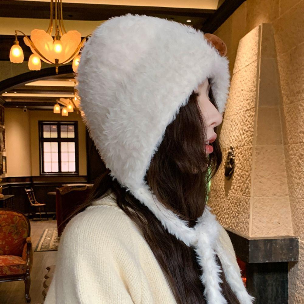 Elastic Capybara Pullover Hat Kawaii Warm Cap Sweet Woolen Hat Outdoor