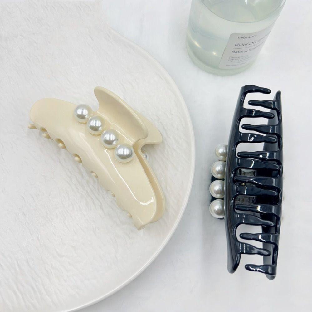 Hair Jewelry Ornament Big Pearl hair Grab Vintage Women Acetate Hair Clips for Girls