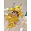 Korean-style student autumn and winter women's knitted hat, scarf, and touchscreen gloves three-piece set, warm Christmas new hat