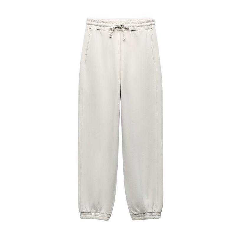 Spring New Arrival Basic Style Cotton Blended Hooded Sweatshirt 3199629 High Waist Flannel Jogger Pants 3199630
