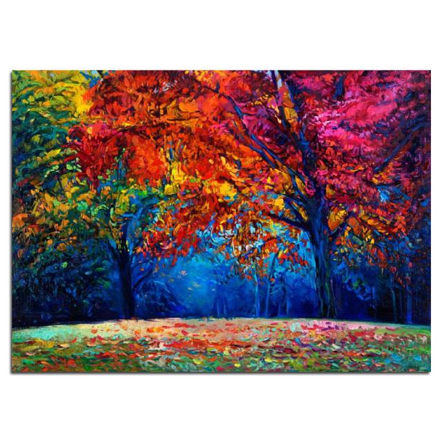 Canvas Oil Painting Art Posters And Prints Colorful Tree Plants Pictures Home Wall Paintings For Living Room Decoration No Frame
