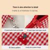 New Arrival: Embroidered Cherry Makeup Bag - Cute, Portable, Large Capacity, Red Plaid