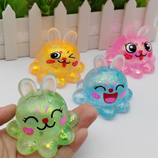 Glitzerndes Tier-Quetschspielzeug Stressabbau Salamander Kaninchen Bär Oktopus Capybara Sensorisches Spielzeug Dekompression Klarer Stressball Fidget-Spielzeug
