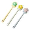 Bath Brush Flower Shape Soft Bristle Long Handle Non-Slip Grip Cleaning Brush Gentle Skin Cleaning SPA Bath Tool Bathroom Accessory