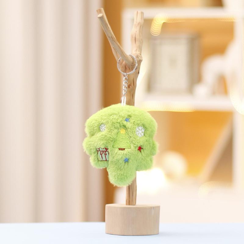 Santa Christmas Tree Hat Plush Keychain Toy Cartoon Decorations Doll Pendant